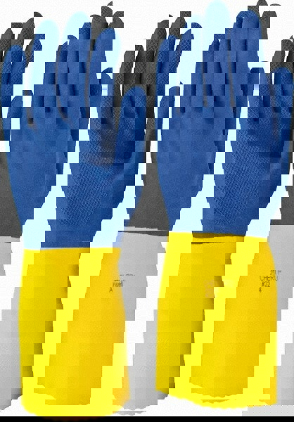 Chemical Resistant Gloves: Size Small, 27.00 Thick, Latex, Latex, Supported,